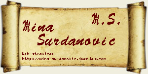 Mina Surdanović vizit kartica